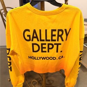 Gallery Dept Yellow-to-Orange Ombre Cropped Sweatshirt